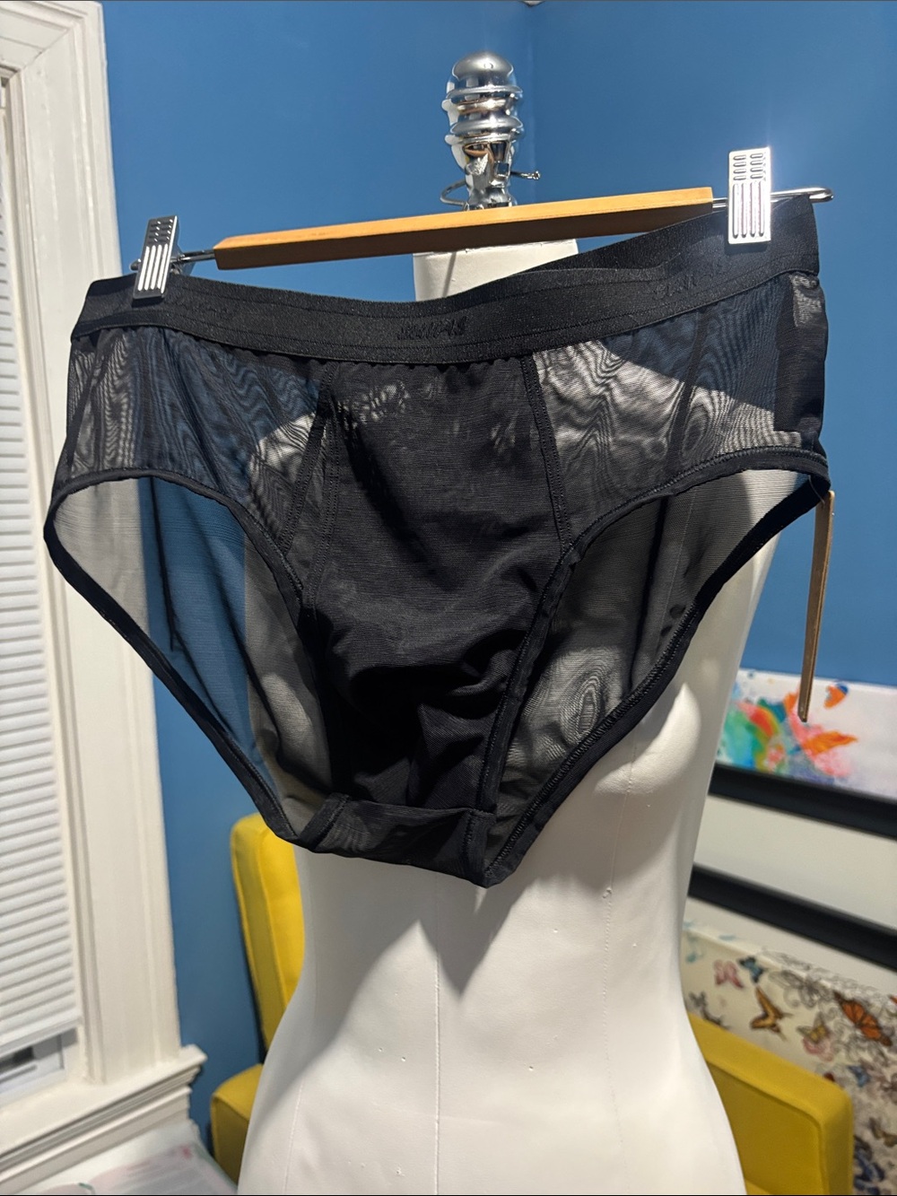SKIMS Black Sheer Men's Briefs - Breathable Mesh Underwear